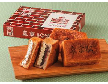 東京あんぱん 豆一豆の「東京レンガぱんパック 100 周年記念パッケージ」 1,100 円