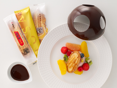 「UNAGI PIE CAFE TOKYO」限定販売「4種のうなぎパイ・メルティングチョコドーム」 うなぎパイにチョコを贅沢にメルティングして、うなぎパイ4種とチョコの夢のマリアージュが初登場