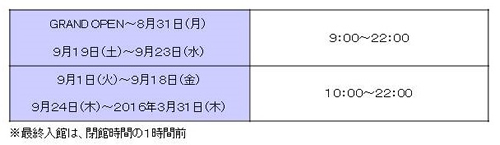 「エプソン アクアパーク品川」営業時間