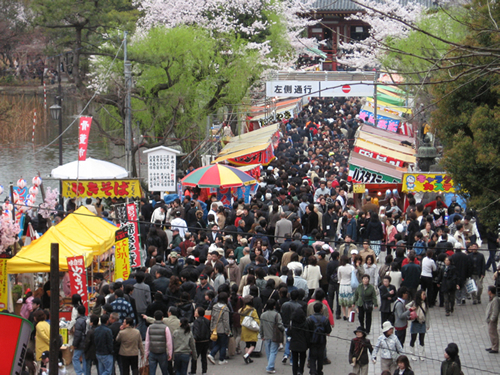 期間中は1日に100万人以上の花見客で賑わう