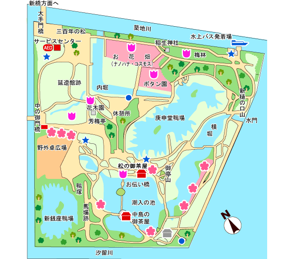 浜離宮恩賜庭園 マップ