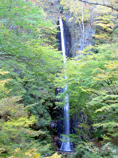 36mの高さから落下する「白糸の滝」 繊細な糸のような美しさから名付けられたと言われる
