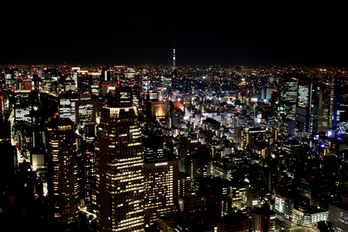 まずは展望台で東京の夜景鑑賞