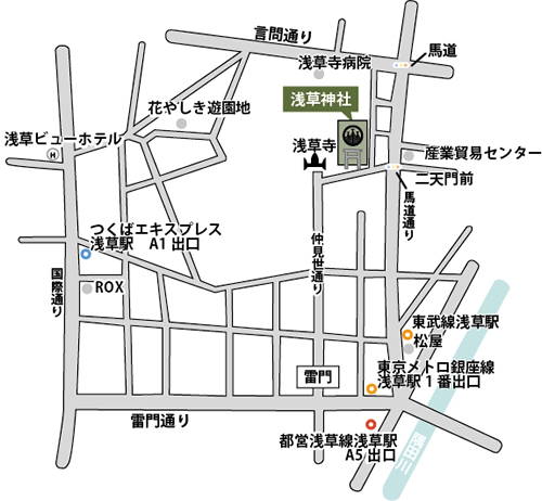 浅草神社 アクセスマップ