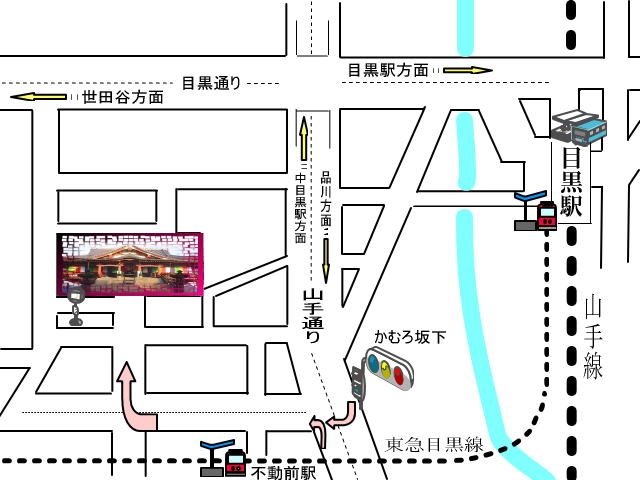 目黒不動尊 アクセスマップ
