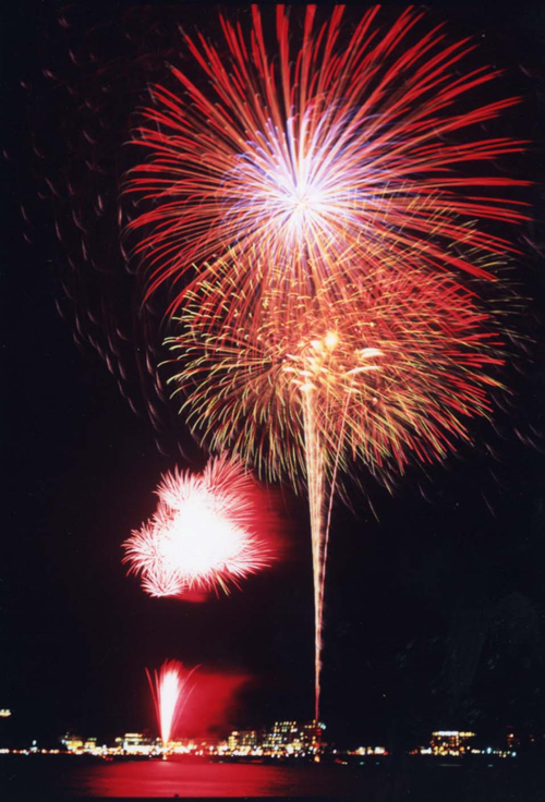 「富士山・河口湖山開きまつり花火大会」が2015年7月4日(土)に河口湖の大池公園で開催