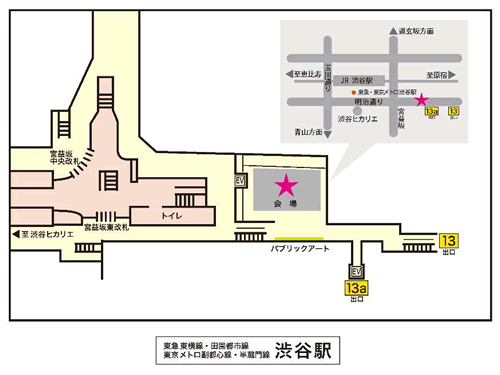東急東京メトロ渋谷駅 駅構内13出口方面