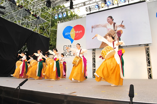 開会式 オープニング 日韓太鼓共演(国立民俗国楽院)