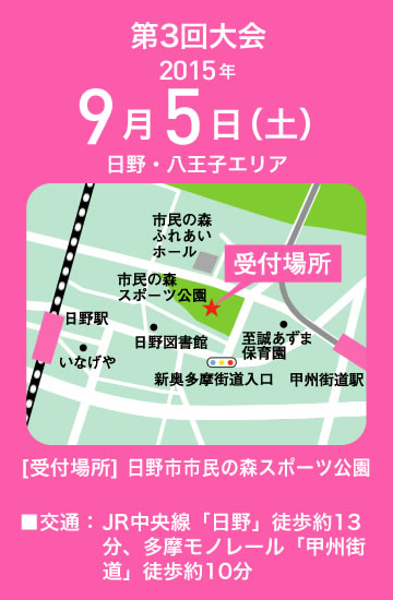 スタート・ゴール会場は日野市市民の森スポーツ公園