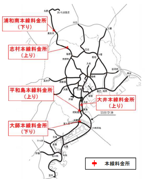 2020年のオリンピックまでには首都高速の5箇所の本線料金所の撤去を目指す