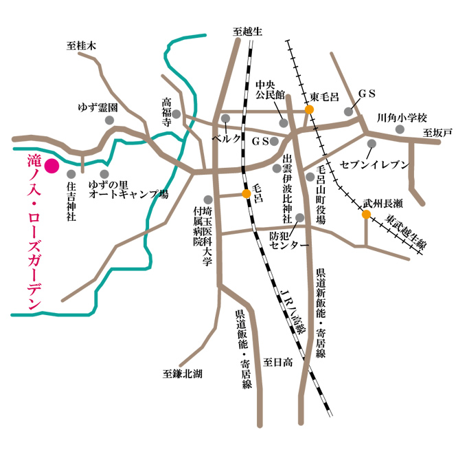 滝ノ入･ローズガーデンマップ