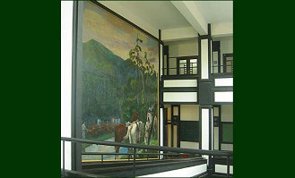 星薬科大学本館の壁画 