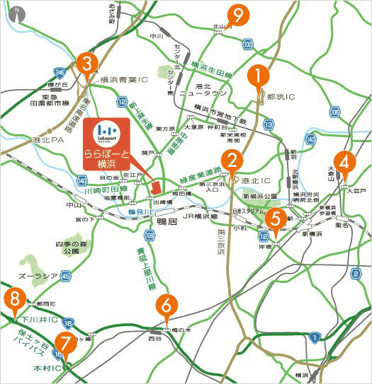 ららぽーと横浜アクセスマップ
