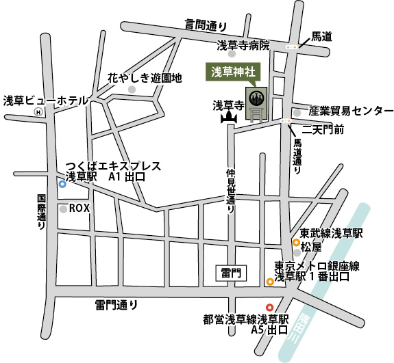 浅草神社アクセスマップ